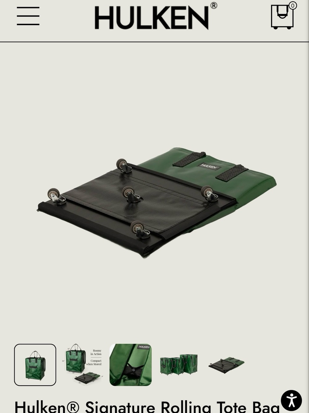 Hulken Metalliac Green  Signature Rolling Tote Bag - Picture 5 of 13